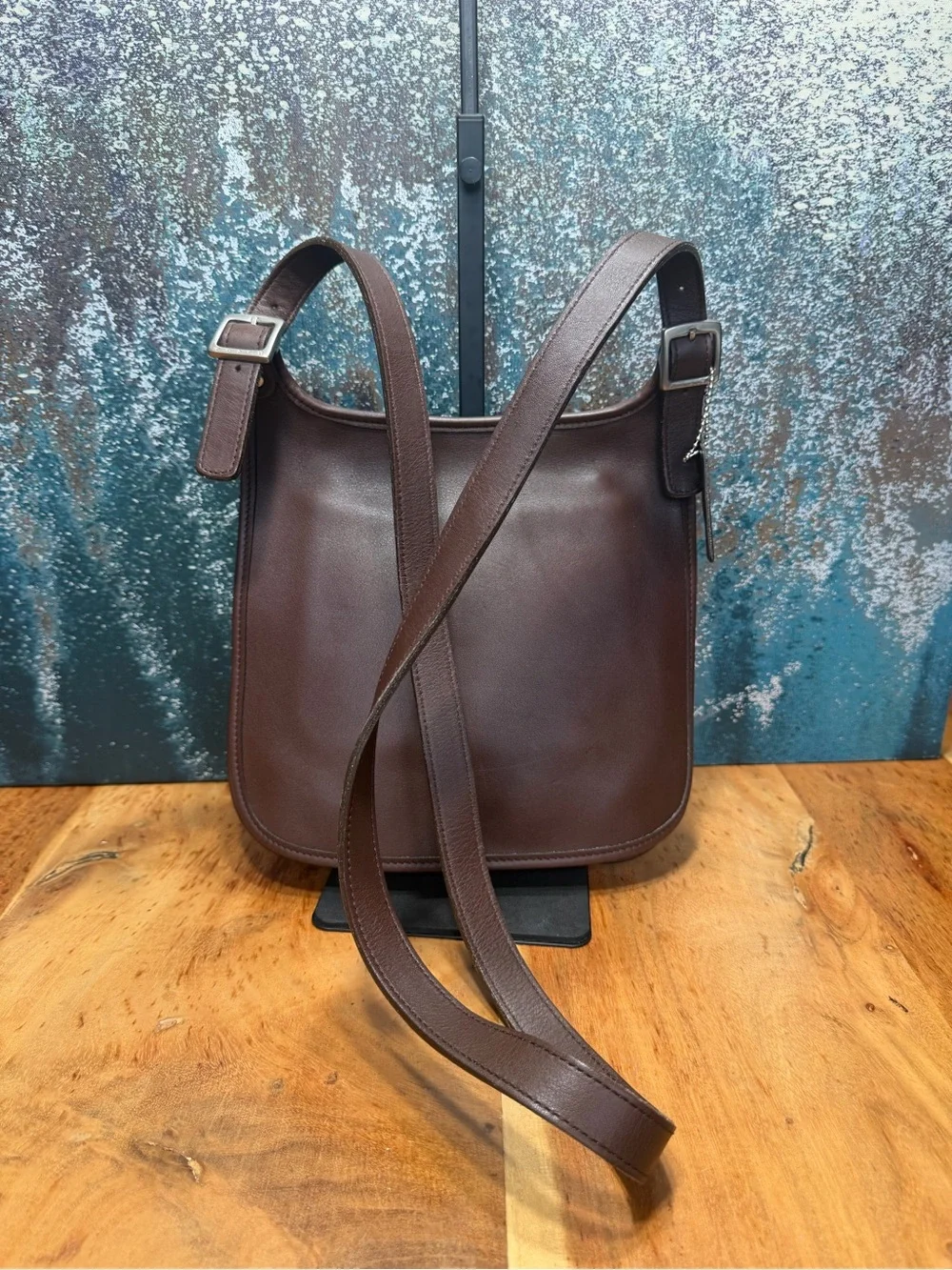 Coach Rare Vintage 1999 Made in USA Slim Hippie Flap Bag Chocolate Brown
